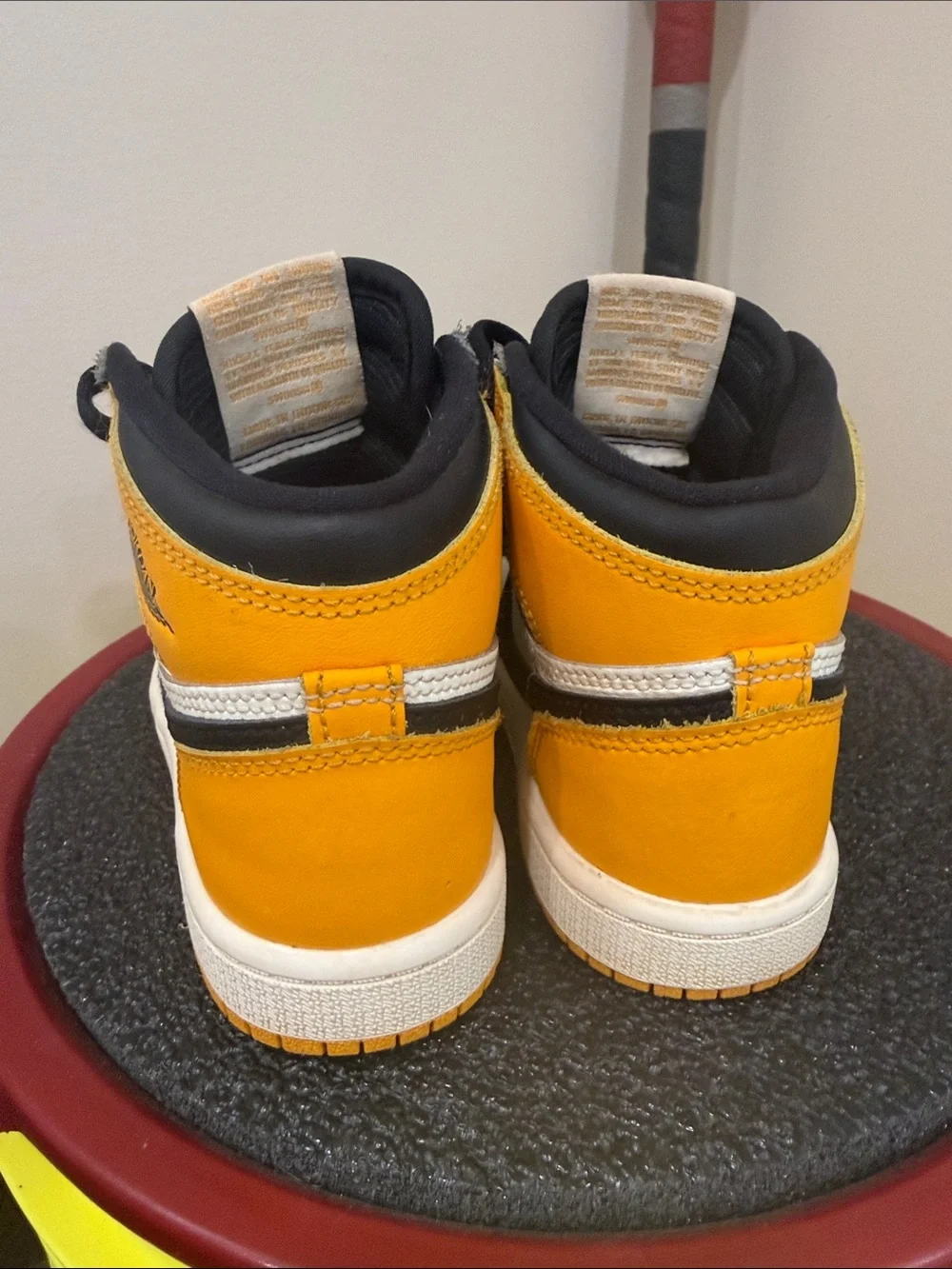 Nike Air Jordan Kids High-Top Sneakers in Yellow, Black & White